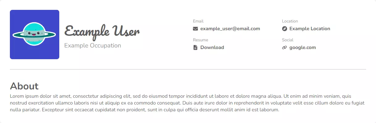 Example User Details